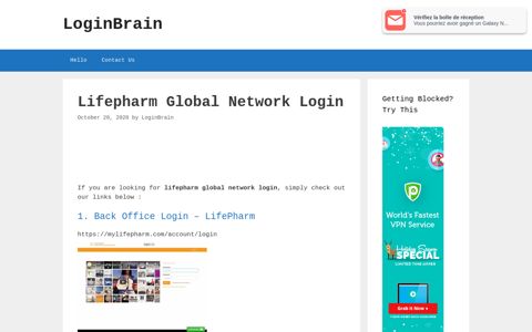 Lifepharm Global Network - Back Office Login - Lifepharm