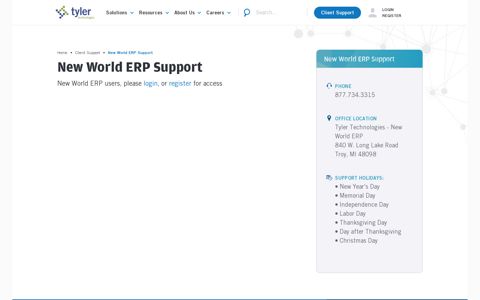 New World ERP Support | Tyler Technologies