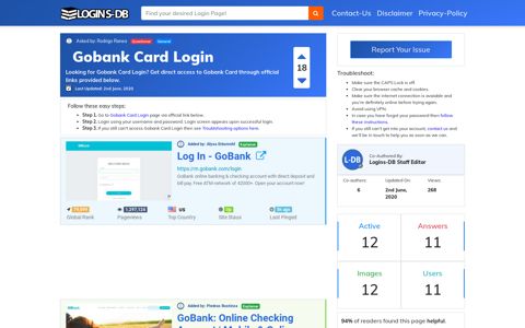Gobank Card Login - Logins-DB