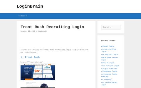 front rush recruiting login - LoginBrain