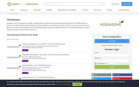 Hoseasons Discount - New Deals | Health Service Discounts