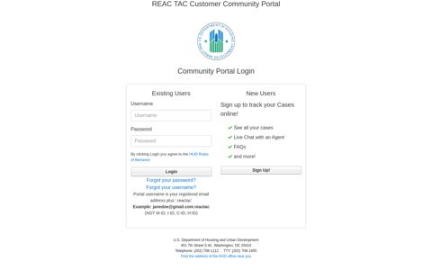 REAC TAC Customer Community Portal