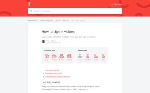How to sign in visitors | Envoy Help Center