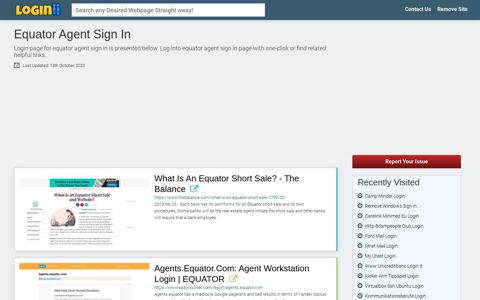 Equator Agent Sign In - Loginii.com