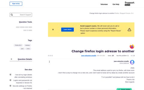 Change firefox login adresse to another | انجمن پشتیبانی Firefox ...