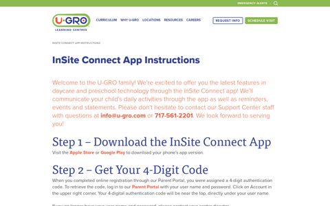 InSite Connect App Instructions | U-GRO Learning Centres