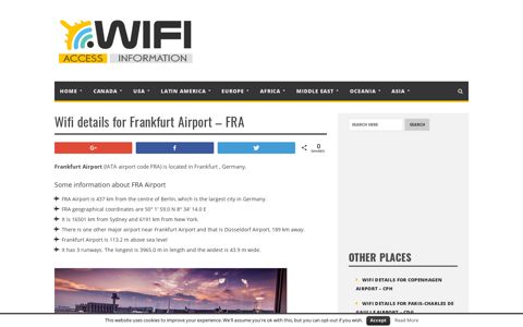 Wifi details for Frankfurt Airport - FRA - Your Airport Wifi Details