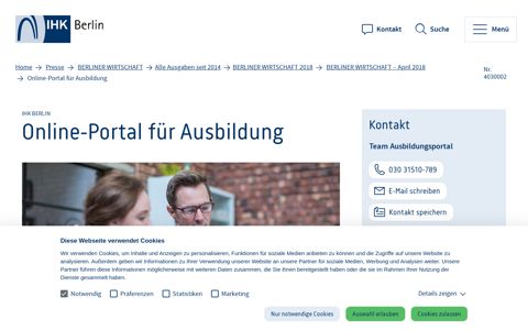 Online-Portal für Ausbildung - IHK Berlin
