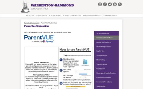 ParentVue/StudentVue – Parents & Community – Warrenton ...