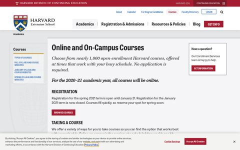 Online and On-Campus Courses | Harvard Extension School