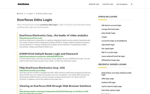 Everfocus Ddns Login ❤️ One Click Access - iLoveLogin