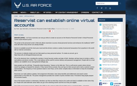 Reservist can establish online virtual accounts > US ... - AF.mil