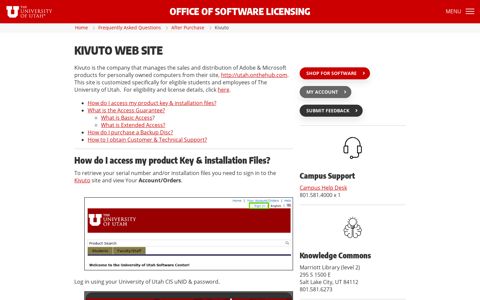 Kivuto - Office of Software Licensing - The University of Utah