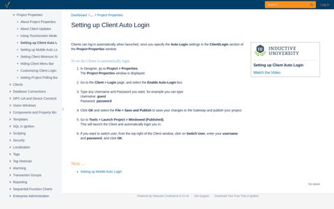 Setting up Client Auto Login - Ignition User Manual 7.8 ...