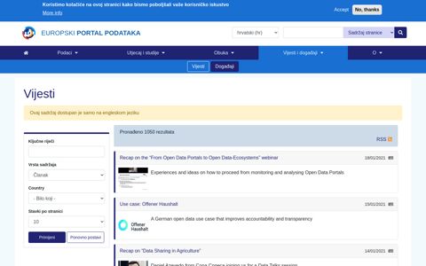 News | Europski Portal Podataka - European Data Portal