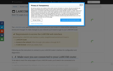 How To Login to a LANCOM Router And Access The Setup ...