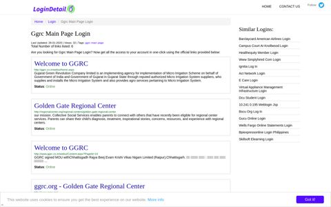 Ggrc Main Page Login Welcome to GGRC - http://ggrc.co.in ...
