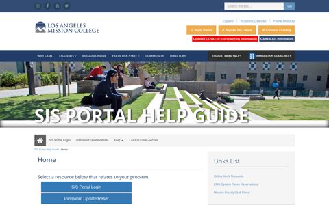 SIS Portal Help Guide - Los Angeles Mission College