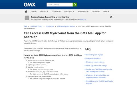 Can I access GMX MyAccount from the GMX Mail App for ...