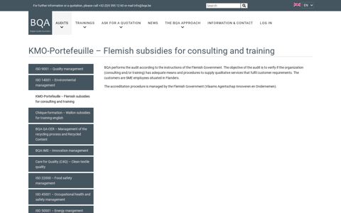 KMO-Portefeuille – Flemish subsidies for consulting and training
