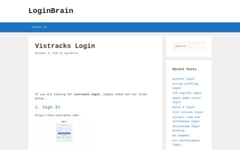 Vistracks - Sign In - LoginBrain
