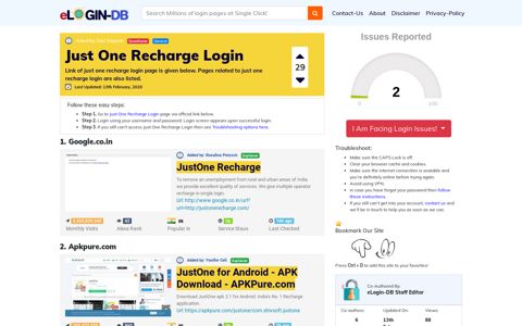 Just One Recharge Login - फब login 0 Views