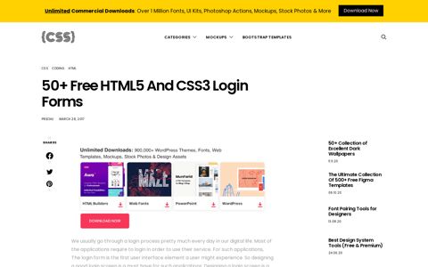 50+ Free HTML5 And CSS3 Login Forms » CSS Author