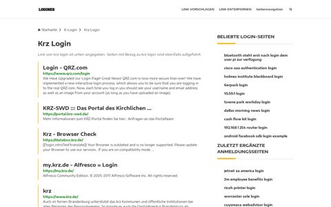 Krz Login | Allgemeine Informationen zur Anmeldung - Logines.de