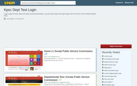 Kpsc Dept Test Login - Loginii.com