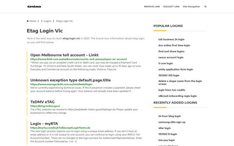 Etag Login Vic ❤️ One Click Access - iLoveLogin