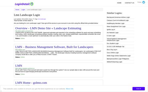Lmn Landscape Login Overview - LMN Demo Site ...