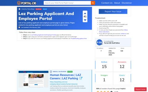 Laz Parking Applicant And Employee Portal