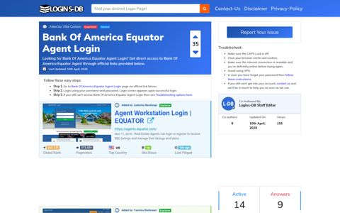 Bank Of America Equator Agent Login - Logins-DB