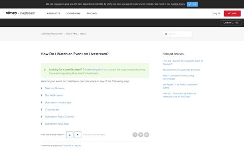 How Do I Watch an Event on Livestream? – Livestream Help ...