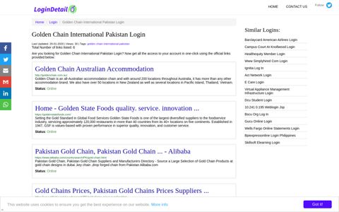 Golden Chain International Pakistan Login - LoginDetail