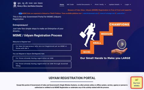 Udyam Registration : Zero cost, No Fee and Free Registration ...
