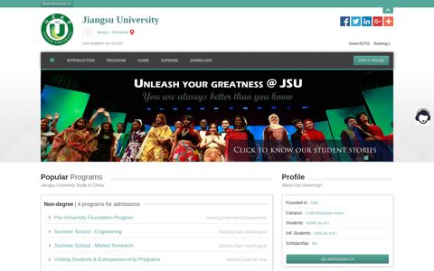 Jiangsu University |Apply Online | Study in china & ujs ...