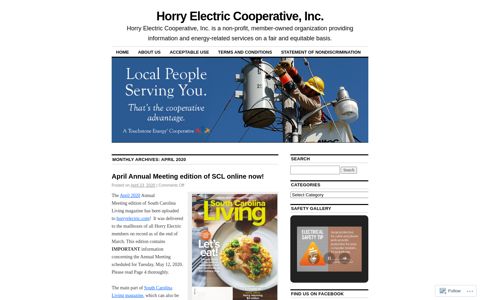 April | 2020 | Horry Electric Cooperative, Inc.