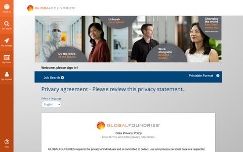 Privacy agreement - Please review this privacy statement.