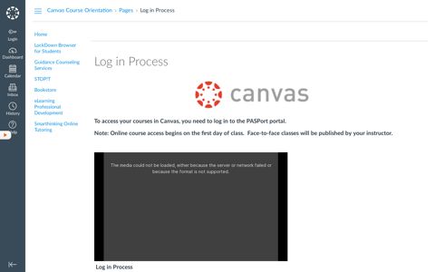 Log in Process: Canvas Course Orientation
