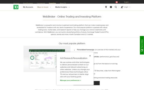 WebBroker Online Trading & Investing Platform | TD Direct ...