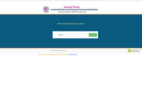 Faculty Portal Login - JNTUH