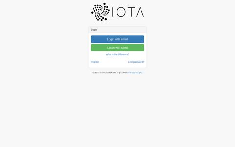 Login | IOTA Web Wallet