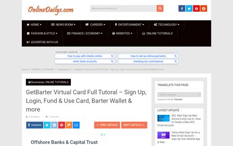 GetBarter Virtual Card Full Tutoral - Sign Up, Login, Fund ...