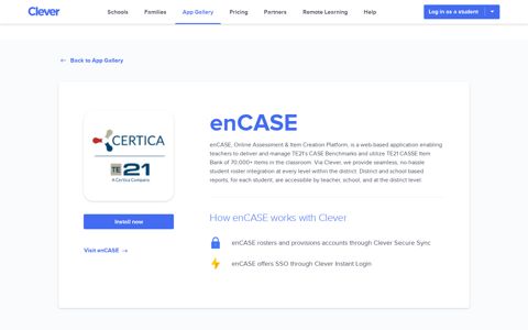 enCASE - Clever application gallery | Clever