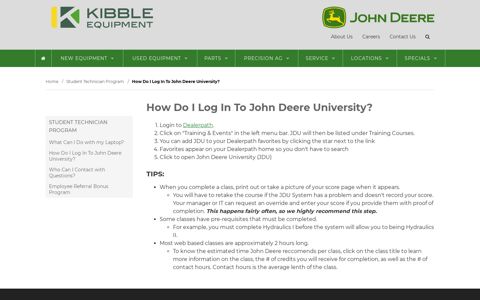 How Do I Log In To John Deere University? - Kibble Equipment
