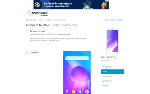 Connect to Wi-Fi - Infinix Hot 6 Pro - Android 8.0 - Device Guides