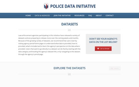 Datasets - Police Data Initiative