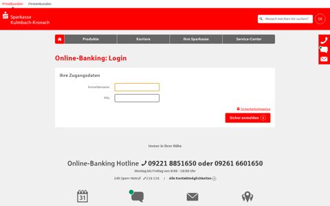 Online-Banking: Login - Sparkasse Kulmbach-Kronach