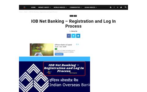 IOB Net Banking – Registration and Log In Process | MoneyPiP